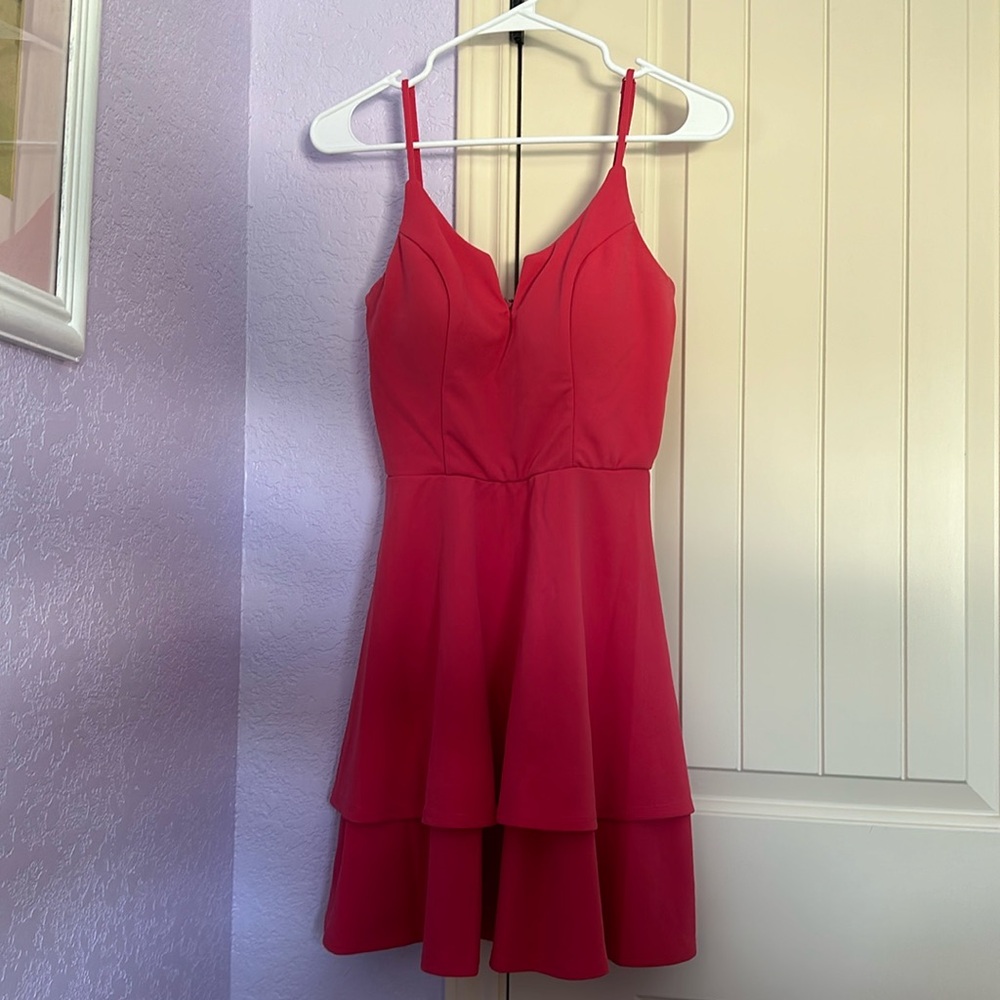 Francesca’s pink tiered dress